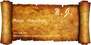 Mayr Jusztus névjegykártya